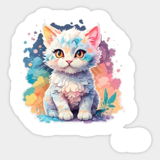 CUTE WHITE BABY KITTEN Sticker